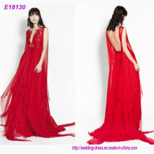 Full Length Design Dernières Mode Maxi Red Femmes Robes de soirée